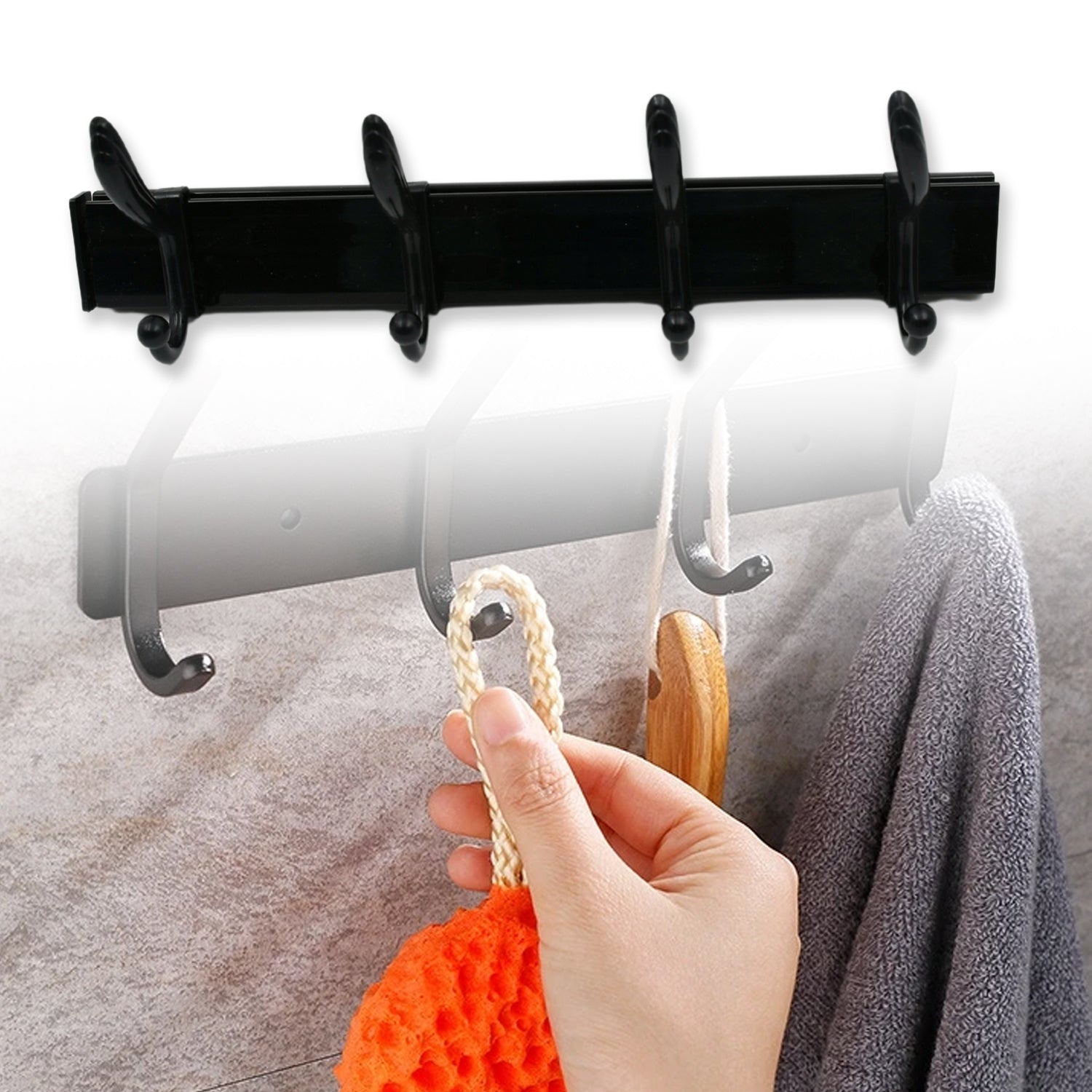 7570 Cloth hanger, Wall Door Hooks Rail for Hanging Clothes for Hanging Hook Rack Rail, Extra Long Coat Hanger Wall Mount for Clothes, Jacket, Hats, 6 Hook With Eco-friendly Liquid Adhesive Glue 7570 Cloth hanger, Wall Door Hooks Rail for Hanging Clothes for Hanging Hook Rack Rail, Extra Long Coat Hanger Wall Mount for Clothes, Jacket, Hats, 6 Hook With Eco-friendly Liquid Adhesive Glue